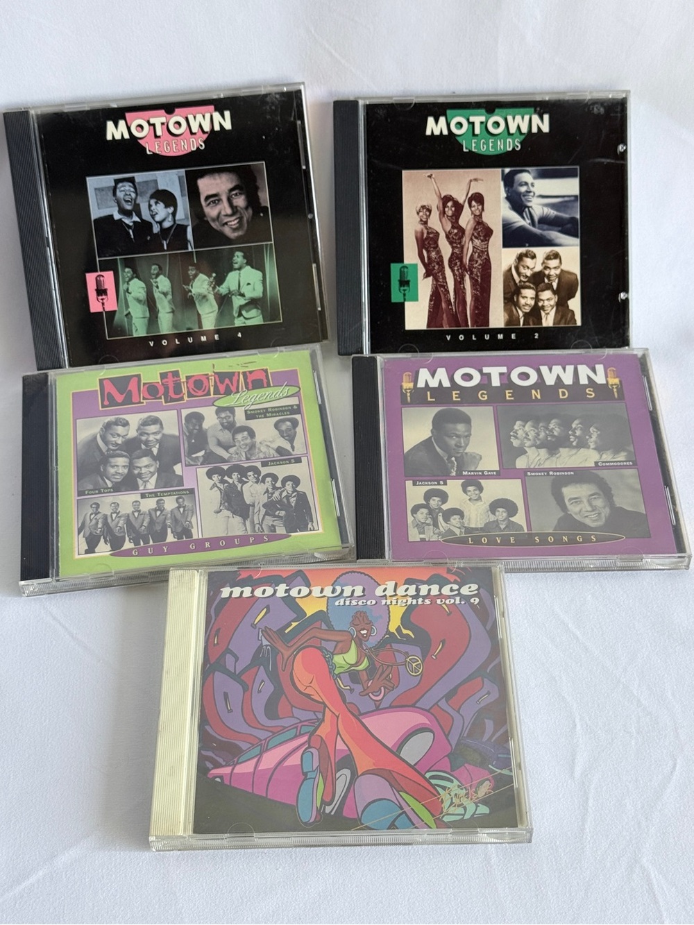 Motown Legends & Motown Dance CD Lot - Black, Purple, Green covers